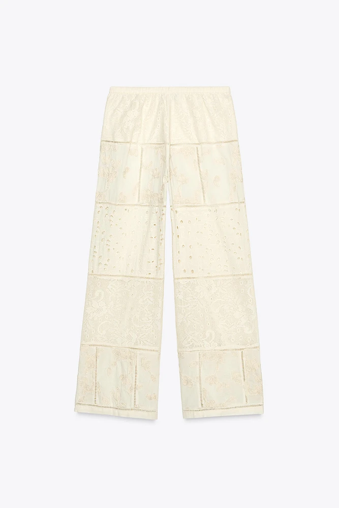 ZW COLLECTION PATCHWORK EMBROIDERED PANTS