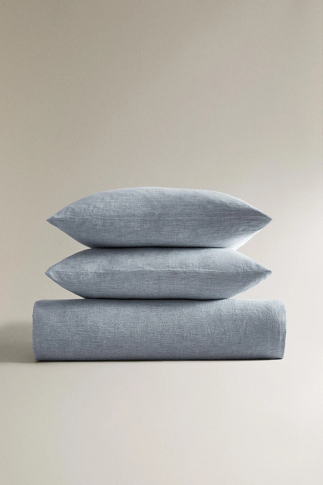 STRIPED COTTON LINEN DUVET COVER