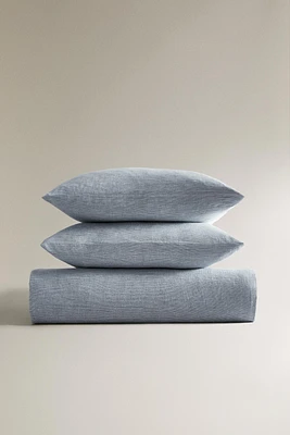 HOUSSE DE COUETTE LIN COTON RAYURES