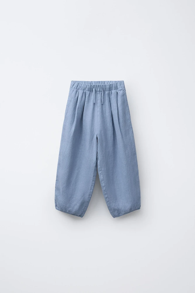 100% LINEN BAGGY PANTS
