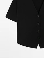 Flowing knit short sleeve cardigan