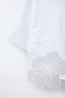 CHEMISE EN POPELINE À FLEUR BRILLANTE