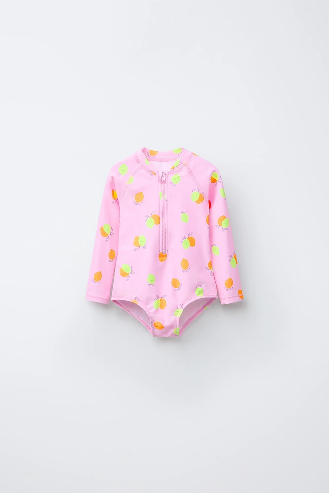 2-6 ANS/ MAILLOT DE BAIN À IMPRIMÉ CITRONS