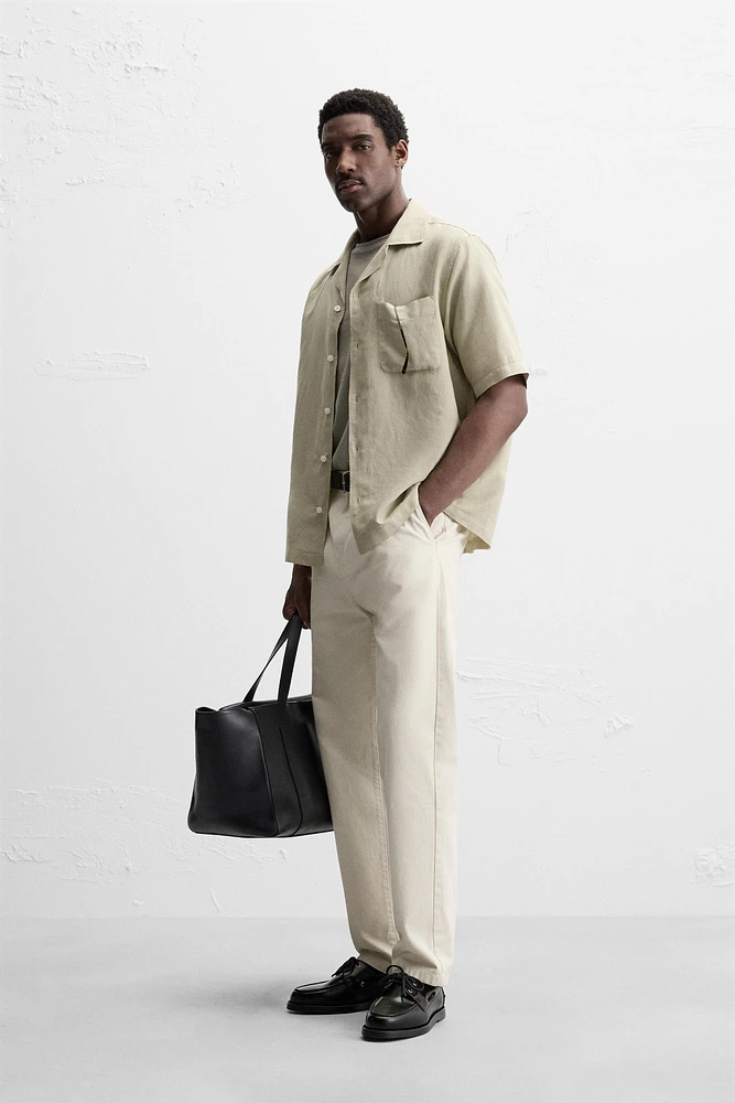 PLEATED STRAIGHT FIT PANTS