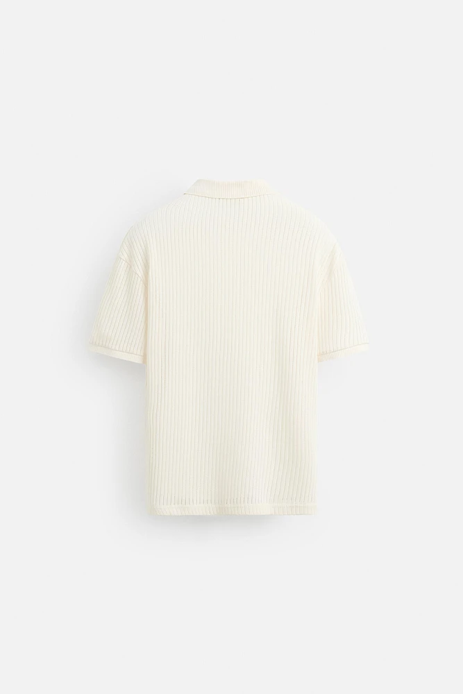 POLO À MAILLES AJOURÉES