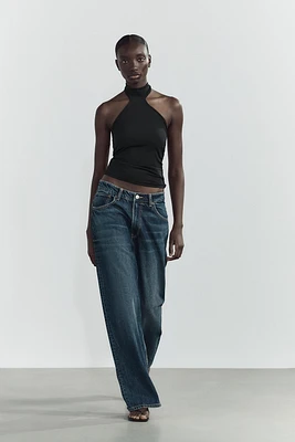 POLYAMIDE HALTER TOP