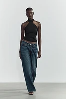 POLYAMIDE HALTER TOP