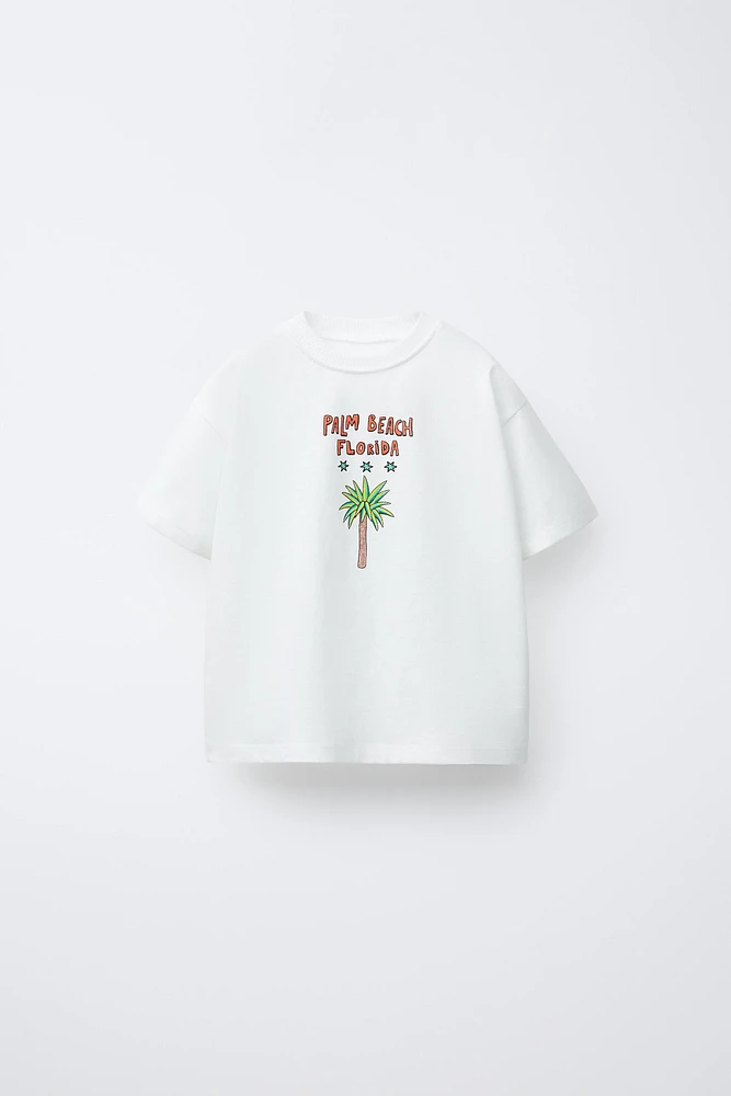 T-SHIRT IMPRIMÉ PALMIER