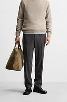 TEXTURED WOOL BLEND PANTS