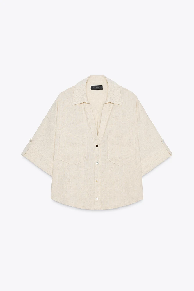 SHORT LINEN SHIRT