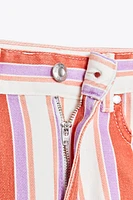 SHORT Z1975 MOM FIT TAILLE HAUTE RAYURES