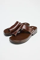 SANDALES PLATEFORMES EN CUIR