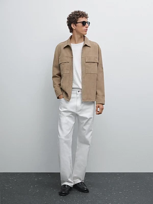 Short suede leather jacket