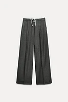 DOUBLE WAIST WIDE LEG PANTS