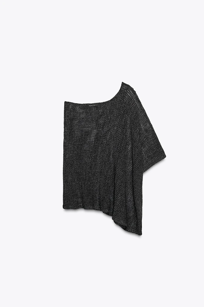 CAPE EN MAILLE COUPÉE FIL MÉTALLISÉ