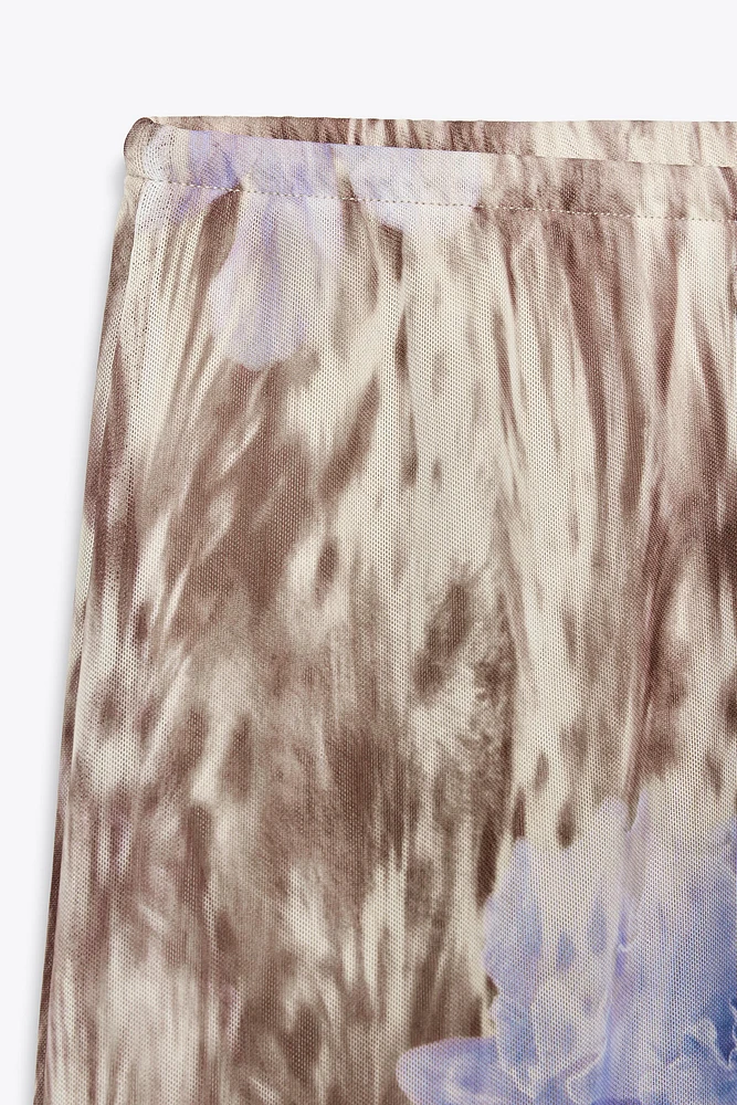 PRINTED TULLE PANTS