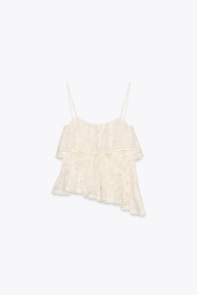 TOP VOLANTS DENTELLE