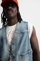 GILET EN DENIM DÉLAVÉ