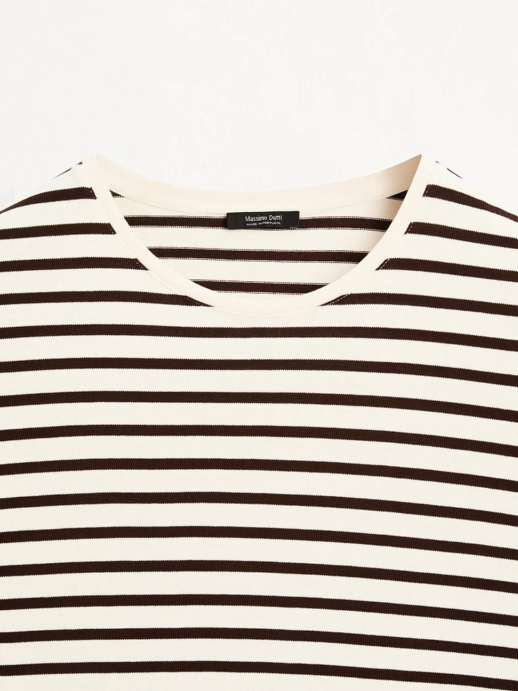 T-shirt à rayures 100 % coton
