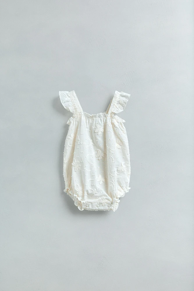 EMBROIDERED BUTTERFLY ROMPER