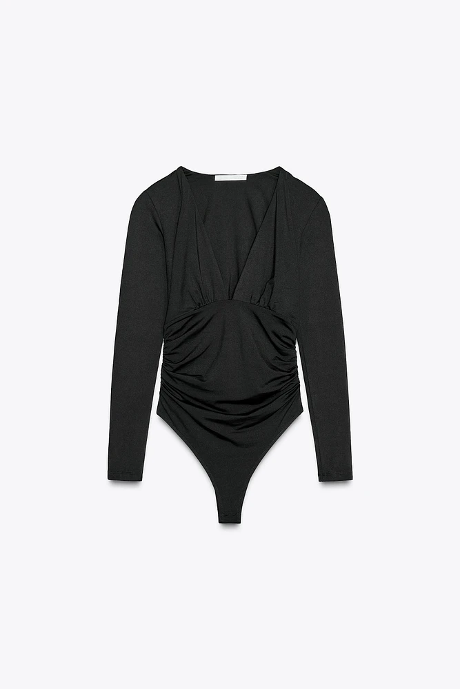 RUCHED POLYAMIDE BODYSUIT