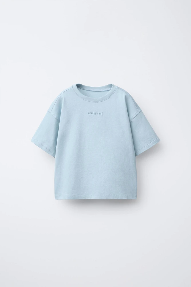 EMBROIDERED TEXT T-SHIRT