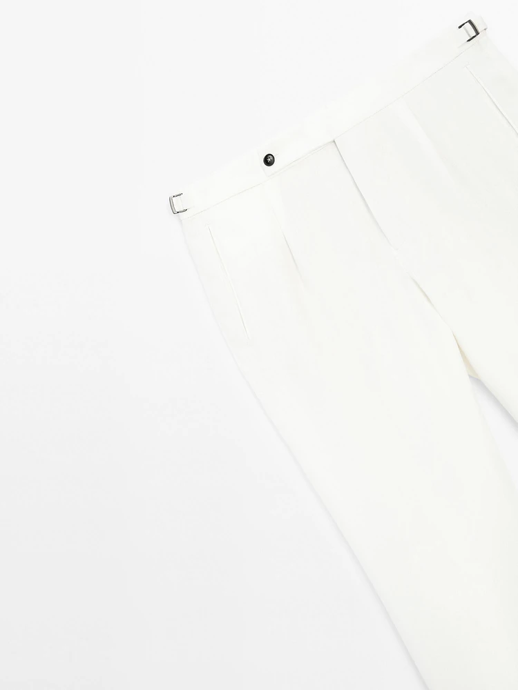 Pantalon à pinces 100 % lin