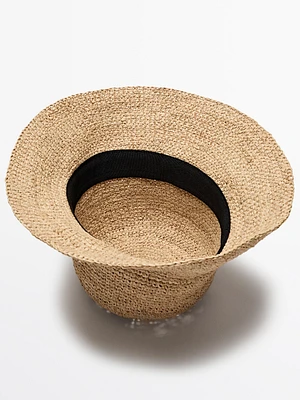 Chapeau raphia nœud