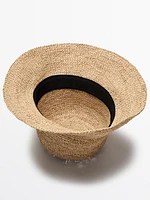 Chapeau raphia nœud