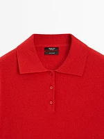 100% cashmere knit short sleeve sweater