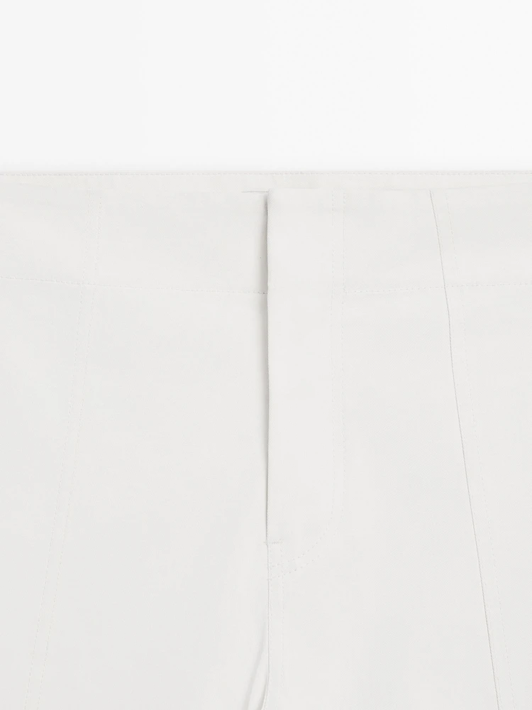 Pantalon large coutures apparentes