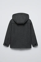 HOODED SHORT DUFFLE COAT