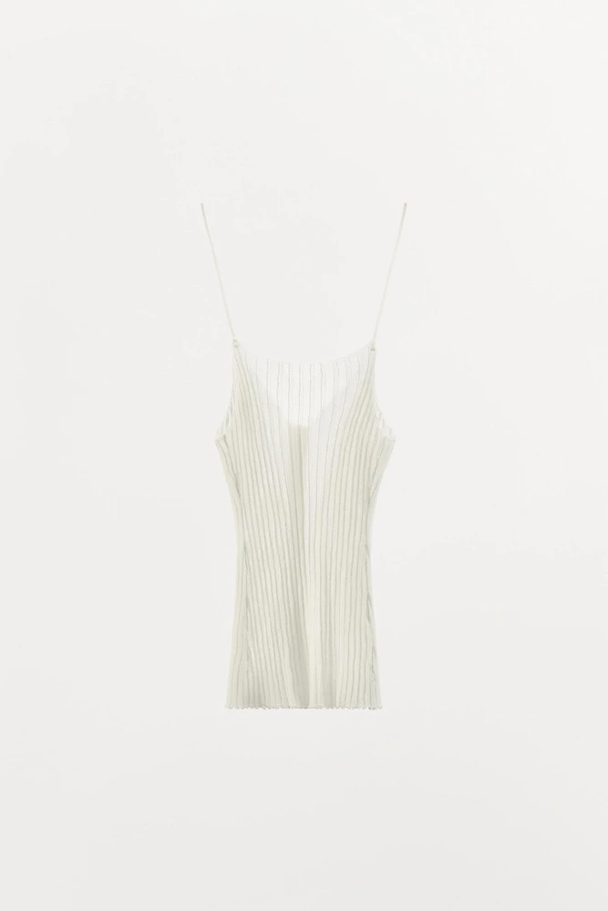 TOP EN MAILLE FINE PLISSÉE