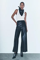 FAUX LEATHER WIDE LEG PANTS ZW COLLECTION