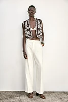 EMBROIDERED OPEN VEST