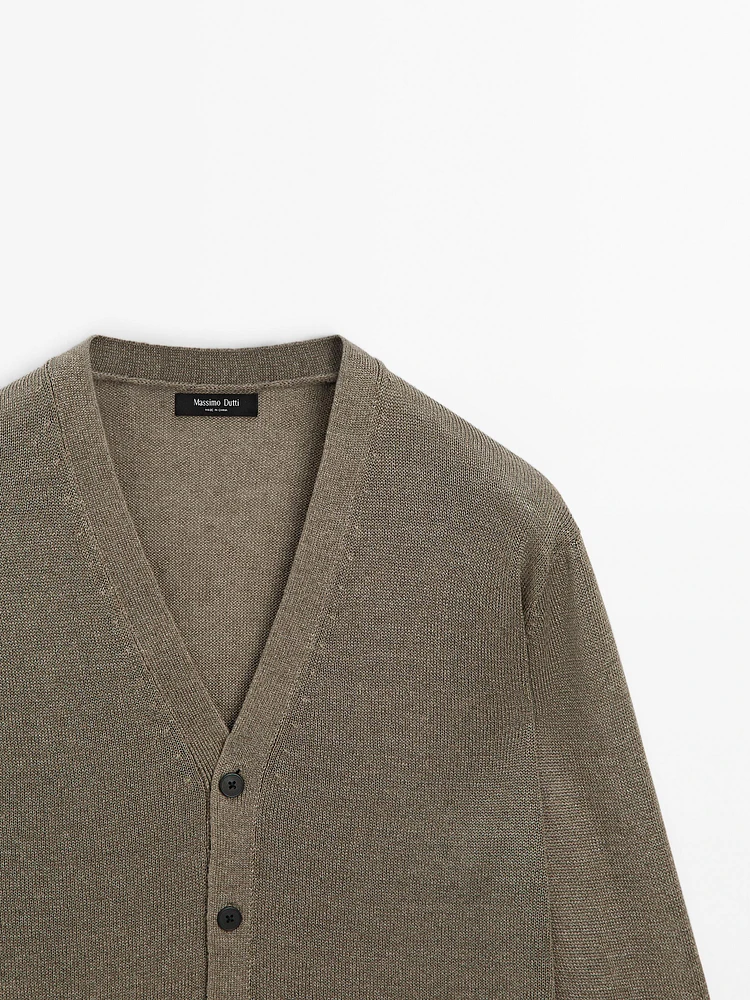 Cardigan en lin mélangé