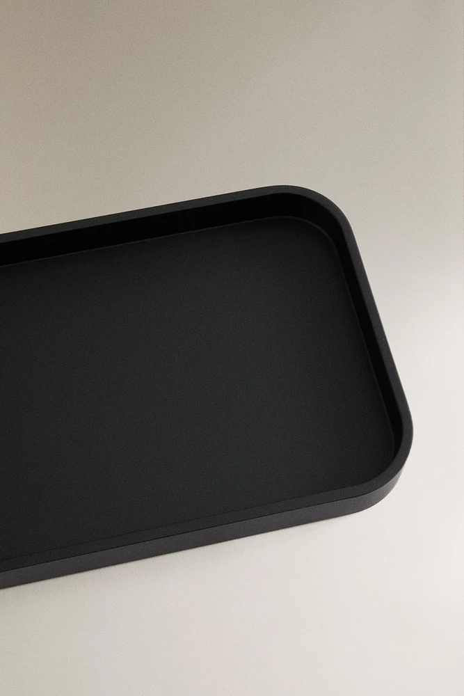 BLACK RESIN BATHROOM TRAY