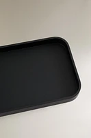 BLACK RESIN BATHROOM TRAY