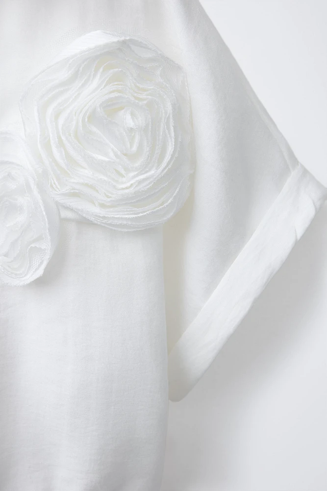 CHEMISE AVEC APPLIQUÉ FLEUR