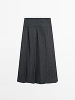 Jupe midi denim coton