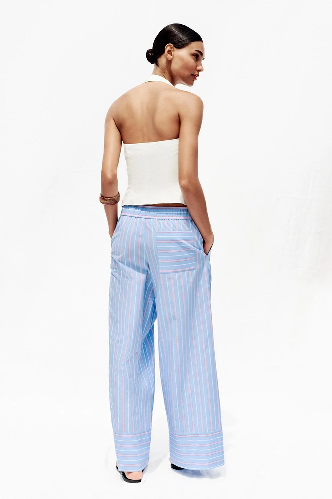 STRIPED POPLIN PANTS