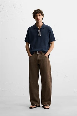 VERTICAL TEXTURED POLO SHIRT