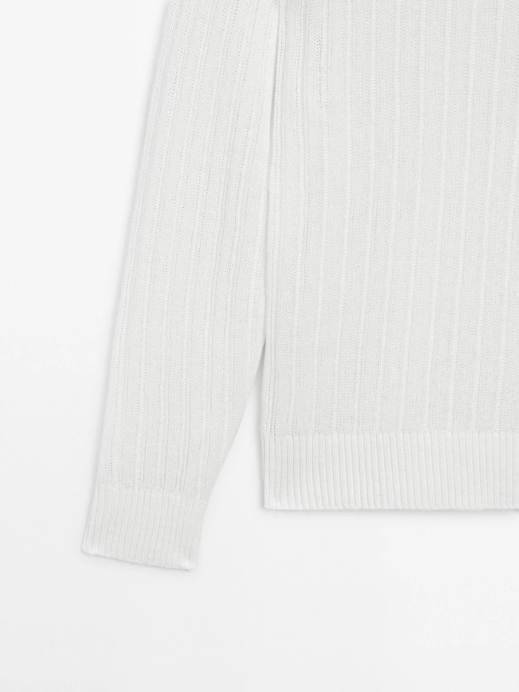 Pull en maille côtelée lin - Limited Edition