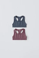 8-14 YEARS/ TWO-PACK OF SEAMLESS ATHLETIC BRALETTES