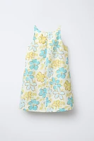 ROBE FLEURS COTON LIN