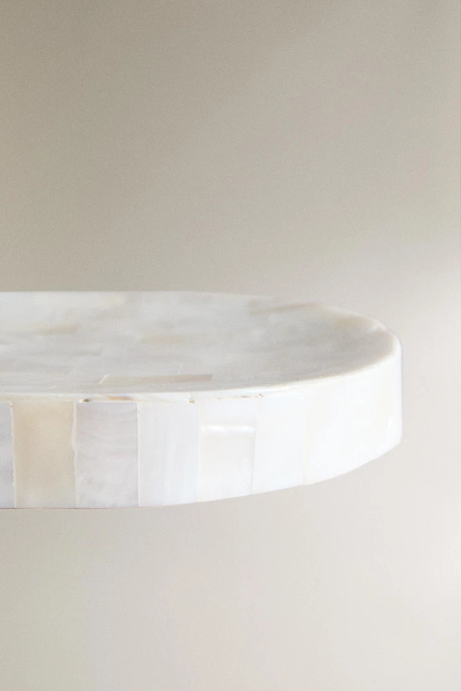 MOTHER-OF-PEARL-EFFECT BATHROOM SOAP DISH