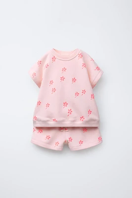 PRINTED JOGGING T-SHIRT AND BERMUDA SET
