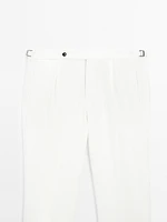 Pantalon à pinces 100 % lin