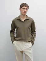 Knit cotton polo sweater
