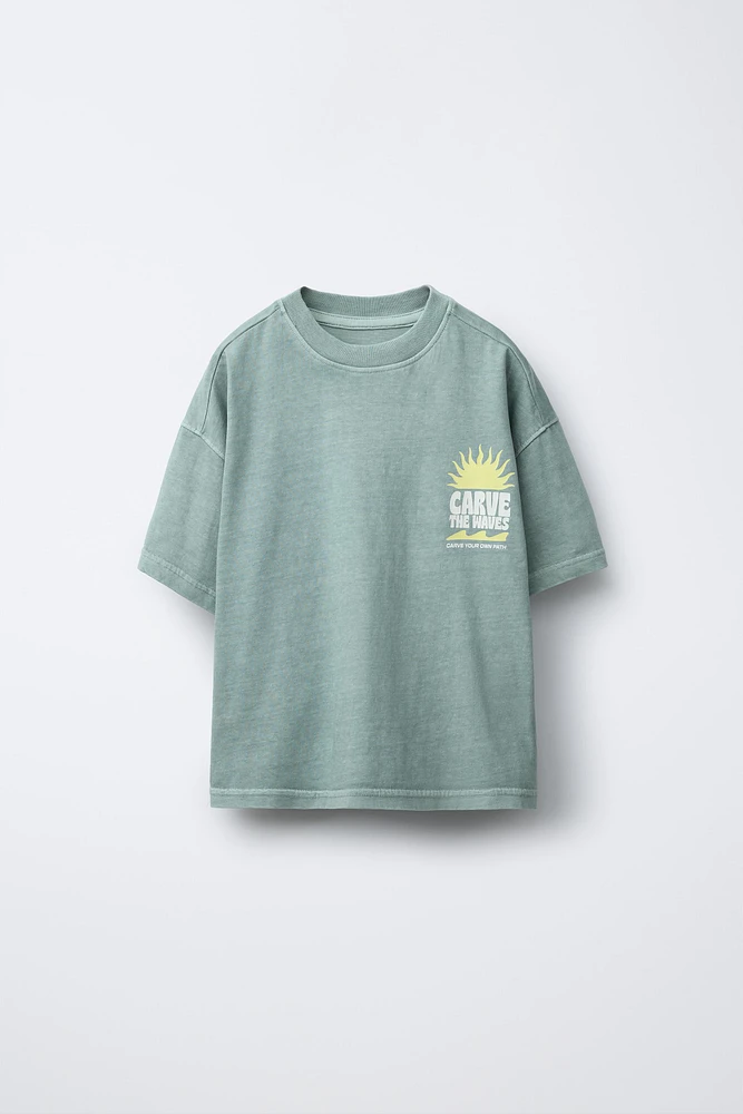 GARMENT DYE PRINT T-SHIRT AND BERMUDA SET